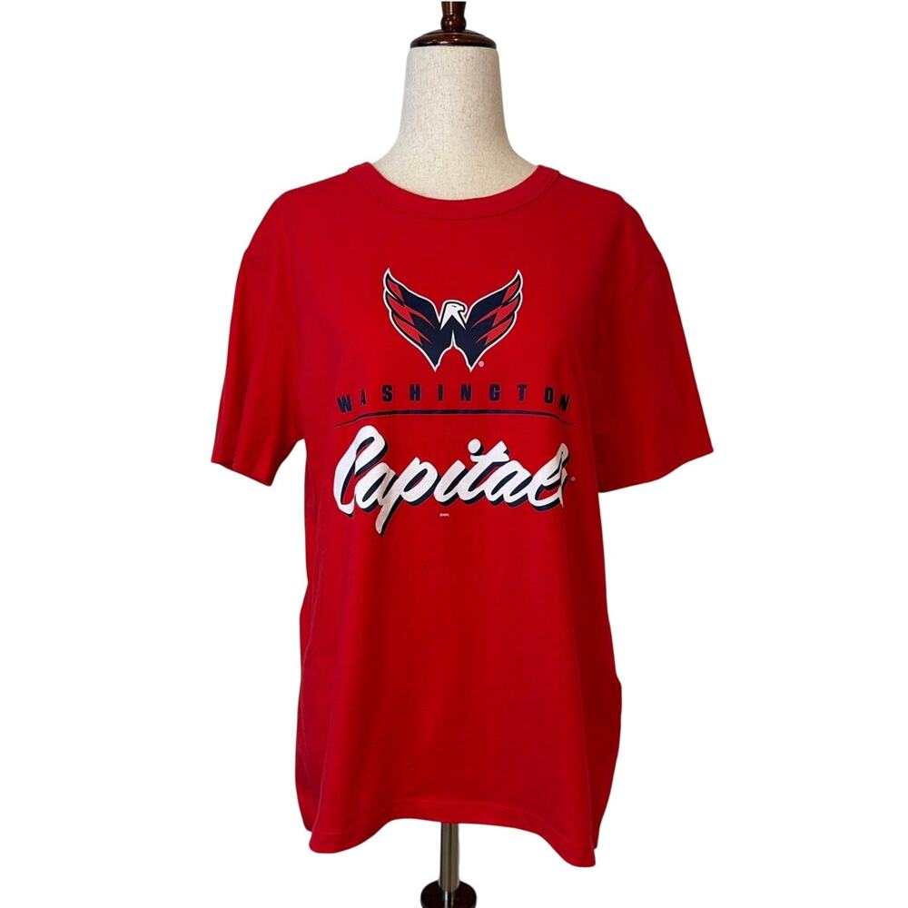 NWT Fanatics Washington Capitals Women’s Micro Script T-Shirt, Red, Size Medium